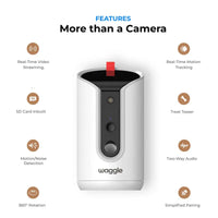 Waggle Anti-Anxiety Cam Bundle featuring multiple calming pet cameras with adjustable angles and sleek black design.