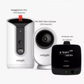 Three Waggle devices: WaggleCam Pro, RV WiFi Mini Camera, and Pet Monitor Lite+ on a white background.